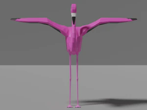 low poly flamingo 3D Model