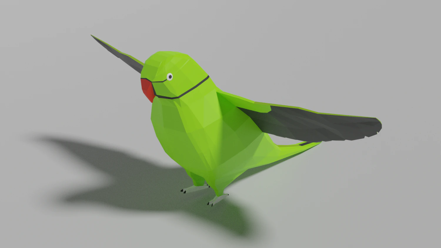 low poly parrot 3D Model .c4d .max .obj .3ds .fbx .stl .blend 