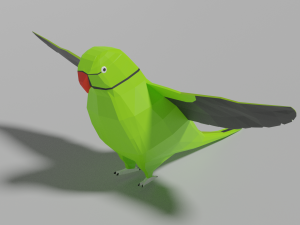 parrot 3d poly low model fbx stl blend dae 3dexport