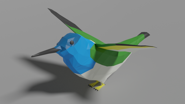 low poly hummingbird 3Dモデル .c4d .max .obj .3ds .fbx .stl .blend 