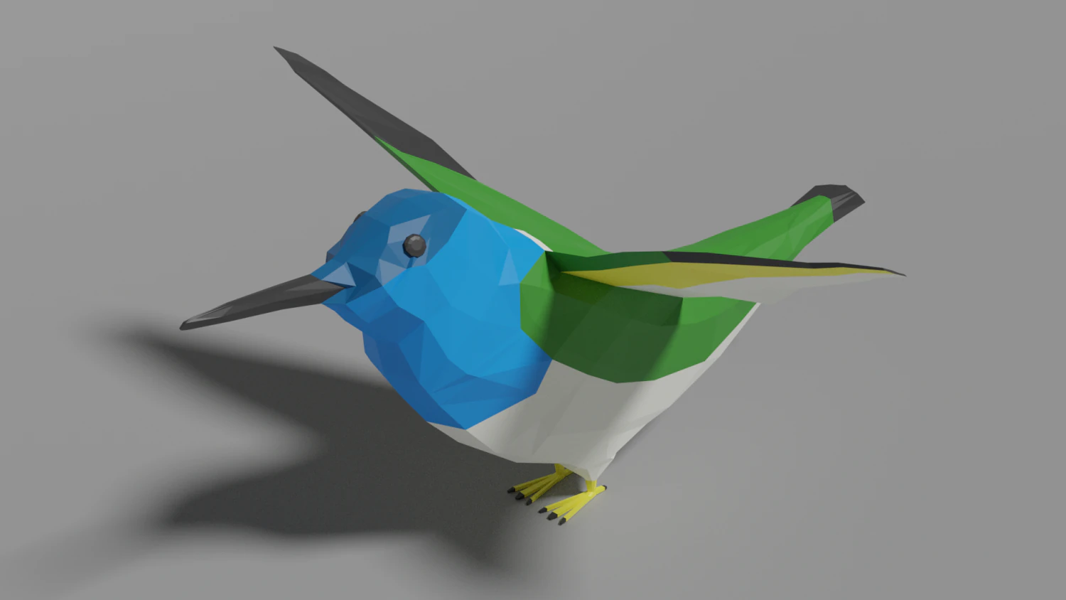 low poly hummingbird 3D Model .c4d .max .obj .3ds .fbx .stl .blend