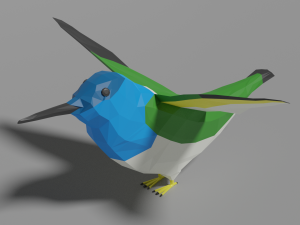 low poly hummingbird 3D Model