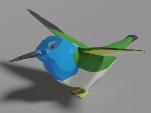 low poly hummingbird 3Dモデル