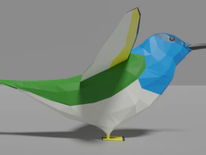 low poly hummingbird 3D Model
