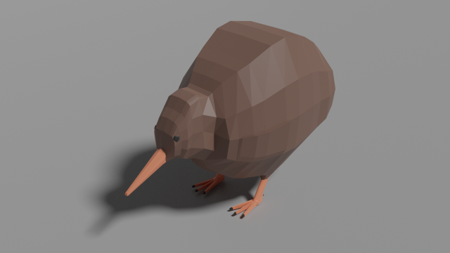 low poly kiwi bird 3D Model .c4d .max .obj .3ds .fbx .stl .blend 