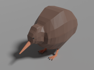 low poly kiwi bird 3D Model