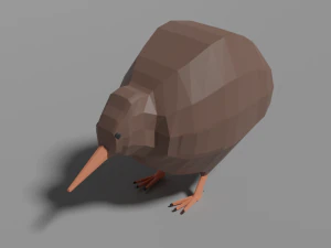 낮은 폴리 키위 새 3D 모델