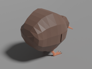 low poly kiwi bird 3D Model