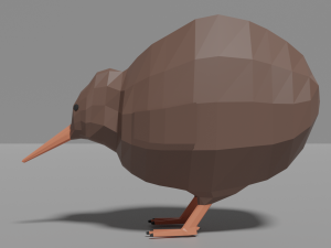 low poly kiwi bird 3D Model