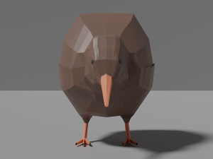low poly kiwi bird 3D Model