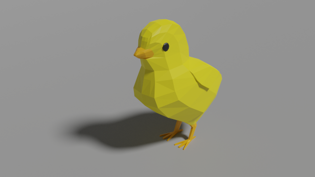 low poly chick Modello 3D .c4d .max .obj .3ds .fbx .stl .blend 