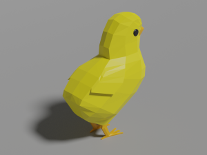 low poly chick Modello 3D