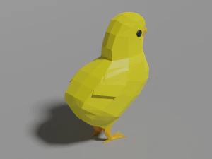 pulcino low poly Modello 3D