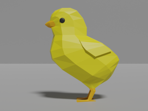low poly chick Modello 3D