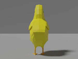pulcino low poly Modello 3D