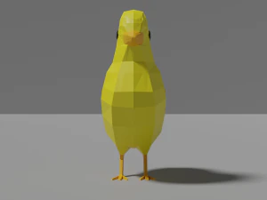 pulcino low poly Modello 3D