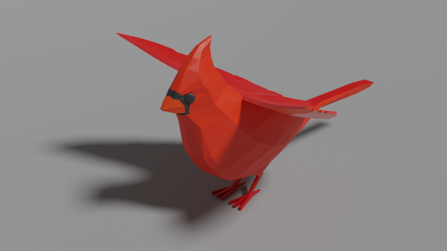low poly cardinal Model 3D .c4d .max .obj .3ds .fbx .stl .blend 