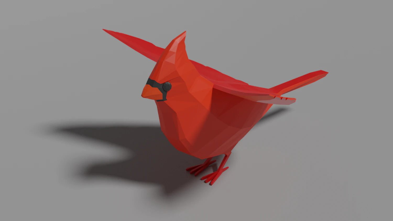 low poly cardinal 3D Model .c4d .max .obj .3ds .fbx .stl .blend