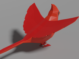 low poly cardinal Model 3D