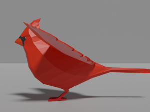 low poly cardinal Model 3D