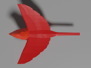 low poly cardinal Model 3D