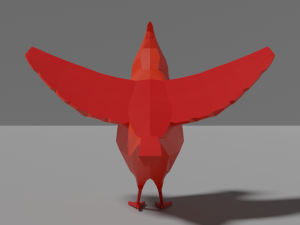 low poly cardinal Model 3D