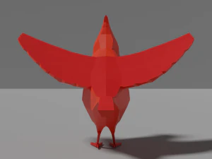 low poly cardinal 3D Model