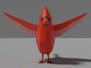 low poly cardinal Model 3D