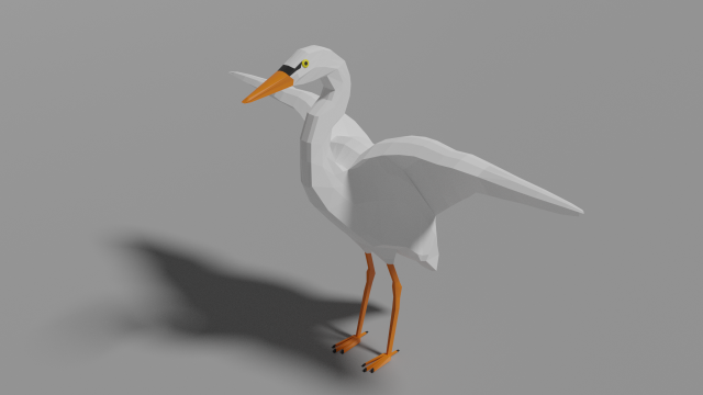 low poly heron Modello 3D .c4d .max .obj .3ds .fbx .stl .blend 