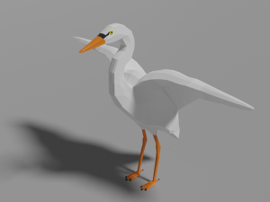 low poly heron 3D Model