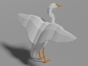 low poly heron Modello 3D