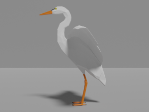low poly heron Modello 3D
