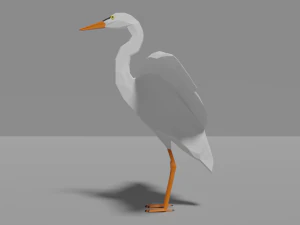 low poly heron 3D Model