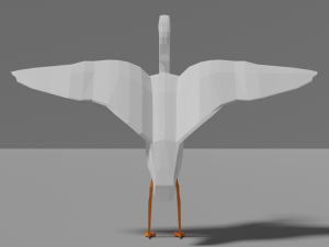 low poly heron Modello 3D