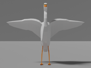 low poly heron Modello 3D