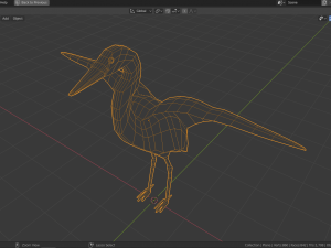low poly heron Modello 3D