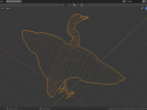 low poly heron Modello 3D