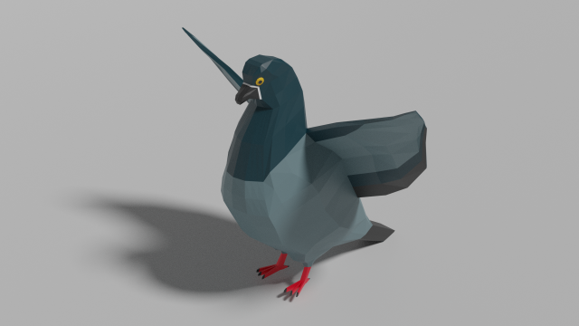 low poly pigeon Modello 3D .c4d .max .obj .3ds .fbx .stl .blend 
