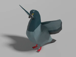 낮은 폴리 비둘기 3D 모델
