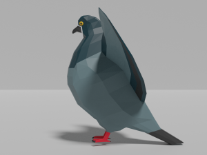 low poly pigeon Modello 3D