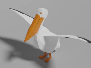 pelicano baixo poli Modelo 3D