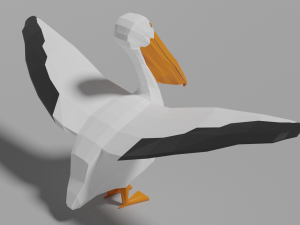 low poly pelican 3D मॉडल