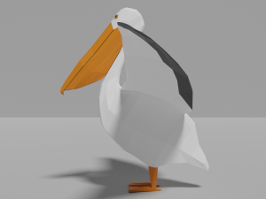 low poly pelican 3D मॉडल