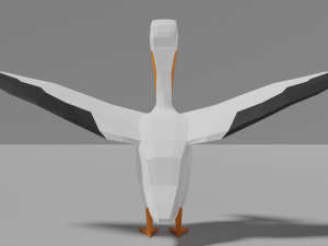 low poly pelican 3D मॉडल