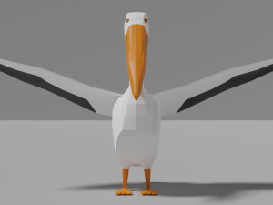 low poly pelican 3D मॉडल