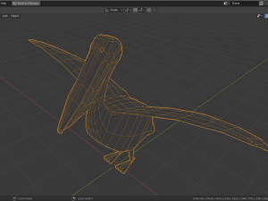 low poly pelican 3D मॉडल