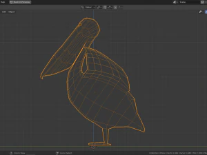 низкополигональный пеликан 3D Модель