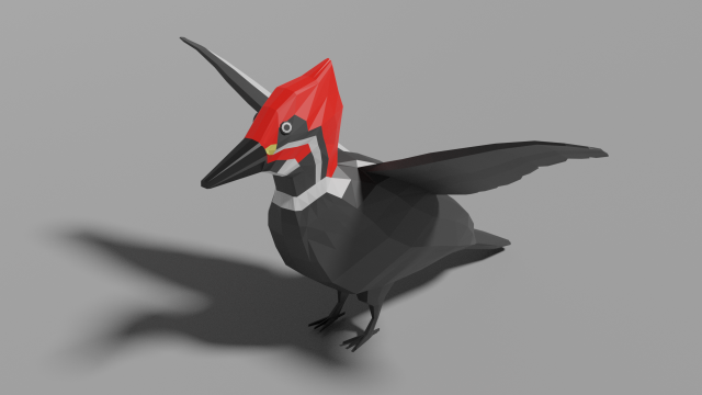 low poly woodpecker 3D Model .c4d .max .obj .3ds .fbx .stl .blend 