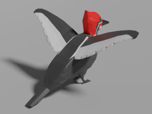 low poly woodpecker 3D Model
