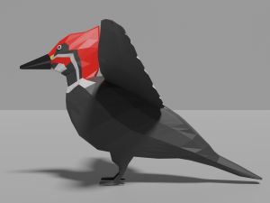 low poly woodpecker 3D Model